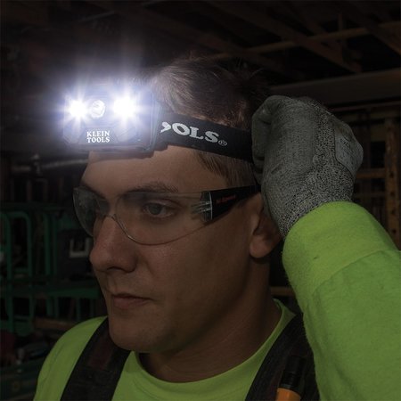 Klein Tools Rechargeable Headlamp with Fabric Strap, 400 Lumens, All-Day Runtime 56048